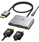 THANDBLE DisplayPort to Dual HDMI Adapter (4K@60Hz) DP to HDMI Splitter for Dual Monitors Extende...