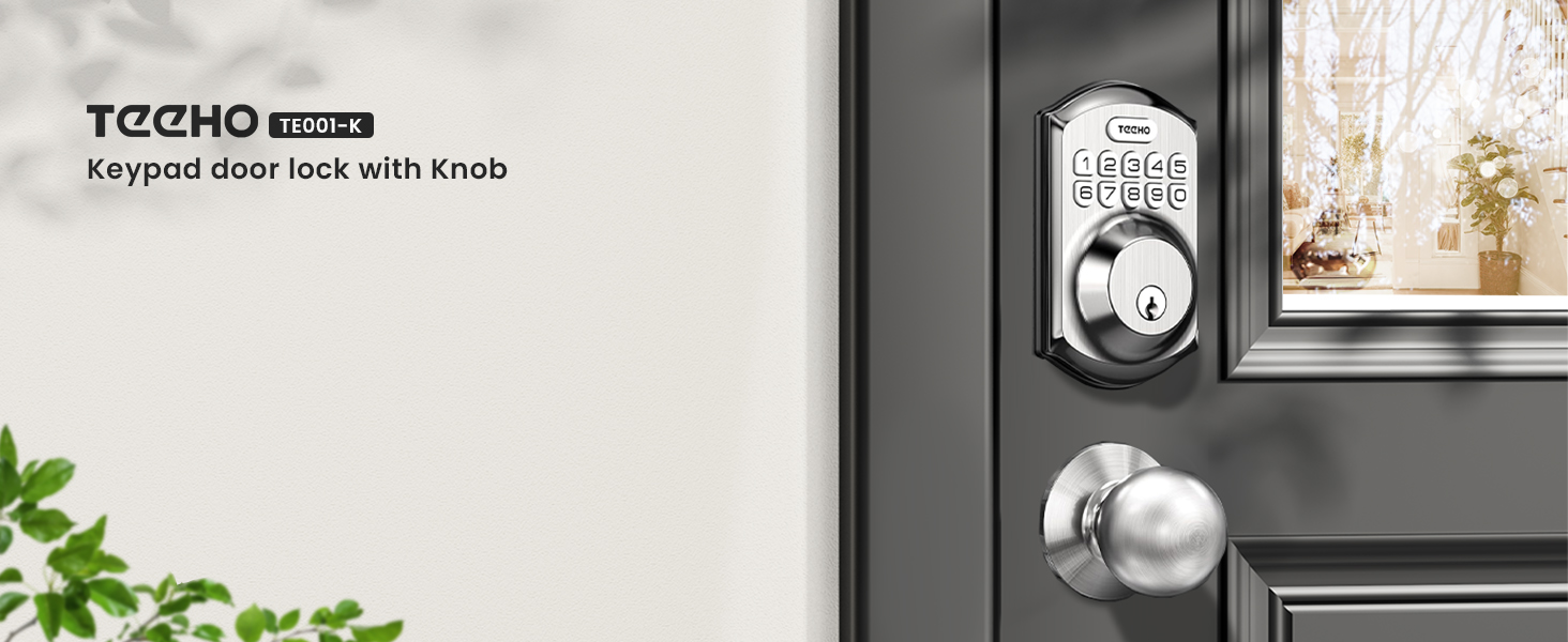 keyless entry door lock with knob