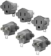 2 Prong to 3 Prong Outlet Adapter, SUPERDANNY ETL Listed 3-2 Prong Adapter, Fire-Retardant (392?)...
