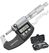 HDLKNAK Dual-Mode Micrometer, Digital Outside Micrometer Precision Measuring Tool, 0-1"/0-25 mm, ...