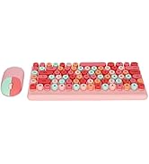 Acogedor Wireless Keyboard Mouse Combo, 86 Keys Cute Colorful Multimedia Buttons 2.4G Wireless Ke...