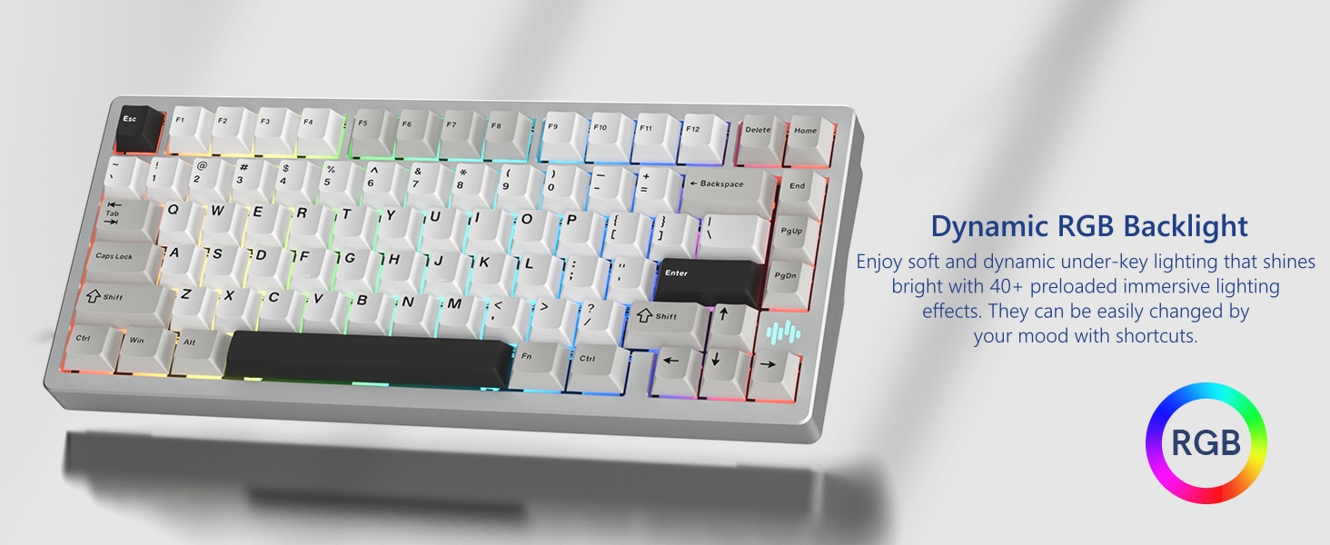 Gaming keyboard Wireless keyboard 75% wireless keyboard keyboard white keyboard rgb 75% keyboard