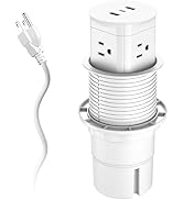 Automatic Pop up Outlet for Kitchen Counter Island,Pop Out Outlet Station with USB C, Splash Resi...