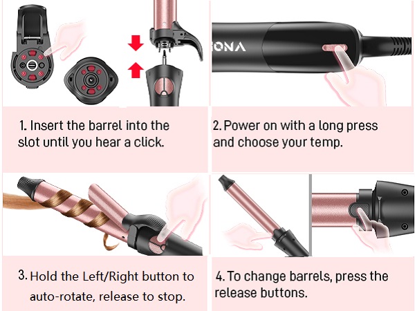rotating curling iron 1 inch