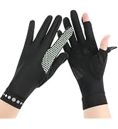 Bawnhaw Sun Gloves for Women Men UV Protection 2-Fingers-Flip Fingerless Driving Gloves for Cycli...