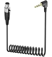 JSADZKJ Mini XLR to 3.5mm Stereo Audio Cable Right Angle 1/8" TRS Plug to 4-pin Mini XLR Female M...