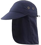 Connectyle Mens UV Sun Protection Cap Safari Hike Cap with Neck Flap Fishing Hat