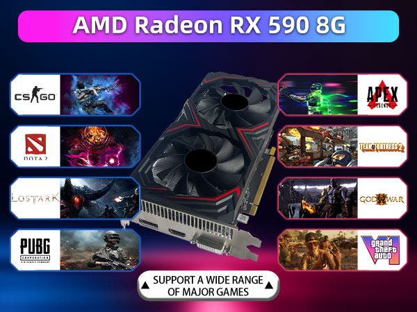 ZER-LON Prebuilt Gaming PC Desktop, Radeon RX 590 8GB GDDR5, AMD
