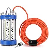 Fishing Light Underwater 110V 500W 65000LM Green Led Submersible Night Romote Dimmable Ice Squid ...