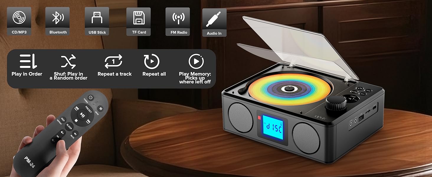 Portable cd player with remote 