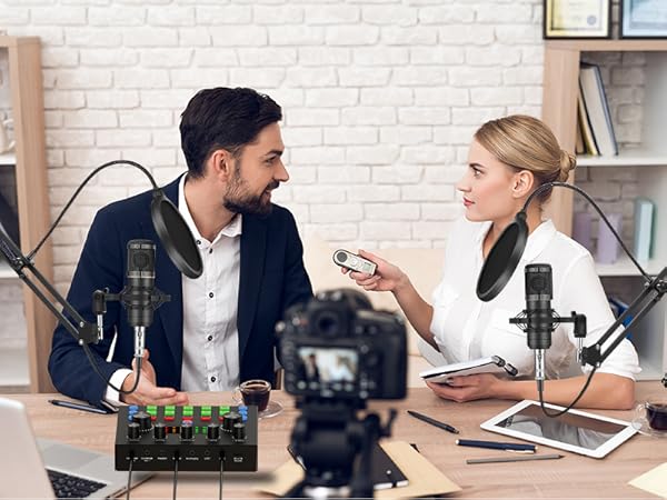 Podcast Equipment Bundle for 2, Podcast Equipment Bundle, Audio Interface, podcast equipment