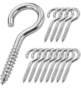 YAIRMIS 4 Pack 5 Inch Eye Bolts M1 Screw in Hooks,304 Stainless Steel Screw-in Hooks,Metal Ceilin...