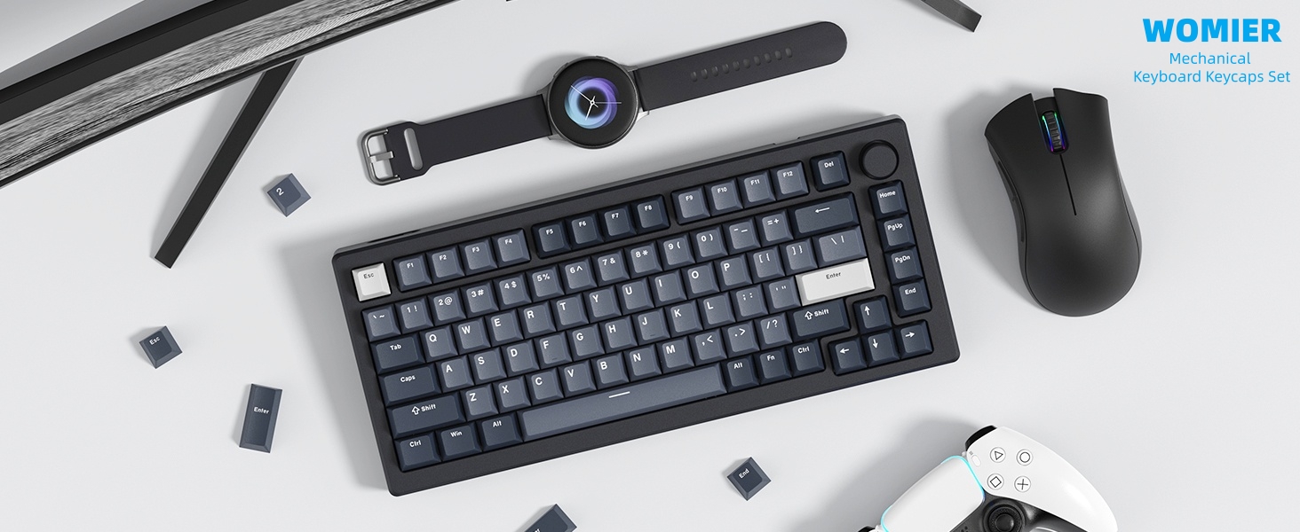 Womier Keyboard Keycaps - PBT Keycaps for Mechanical Keyboard Cherry Profile Key caps