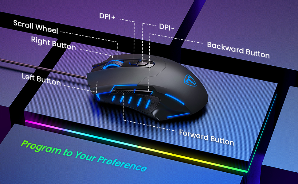 wired gaming mouse computer gammer led rgb light mice for computer laoptop pc