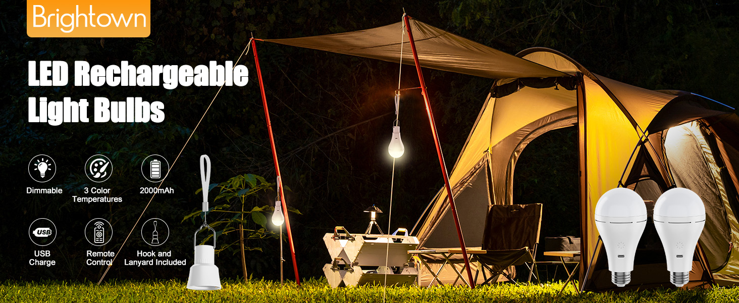 Brightown Rechargeable Light Bulb with Remote