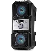 Coby True Wireless Speaker with LED Lights | 16” Portable Speaker, Bluetooth Speaker | Auto-Pairi...