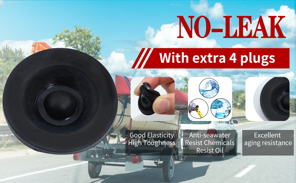 Trailer Axle Wheel Hub and Bearing Dust Cap 2.44&amp;#34; Hub with Rubber Plug