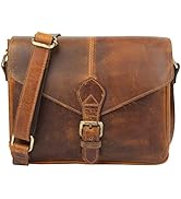 KomalC Leather Crossbody Bag for women 10 inch purse tote ladies bags satchel travel tote shoulde...