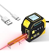 PudmraKi 4-in-1 Laser Tape Measure 196.85Ft Laser Ranging 16.4ft Digital Tape Measure Area, Volum...