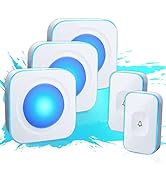 Wireless Doorbells for Home Hearing Impaired Doorbell 2 Buttons &amp; 3 Receivers Flashing Light Wire...