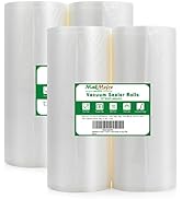 MakMeFre 4 Pack 11"x50'(Total200Feet) Vacuum Sealer Bags Rolls for Food,Commercial Grade, BPA Fre...
