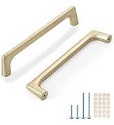 Gzzvo 10 Pack Brushed Gold Cabinet Handles for Drawers and Doors,5 Inch(128mm) Hole Centers Kitch...