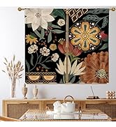 MitoVilla Boho Floral Kitchen Curtains 39 inch Length, Bohemia Short Curtains for Small Window Ca...