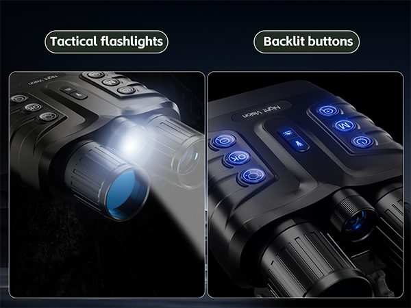Tactical flashlights + Backlit buttons