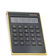 Solar Gold Calculator Standard Function Desktop Calculator LCD 10-Digit Desktop Calculator for Of...