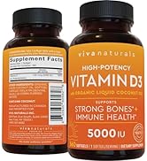 Viva Naturals Vitamin D3 5000 IU Softgels - 360 Count 125 mcg Softgel, Essential D3 Vitamin, Supp...