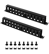 2 Pack 19 Inch 1U Server Rack Cable Management -12 Slot Horizontal Rack Mount Cable Manager with ...