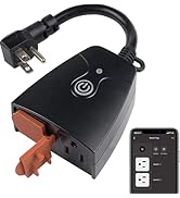 Outdoor Smart WiFi Plug, HBN Heavy Duty Wi-Fi Timer with Two Grounded Outlet, Wireless Remote Con...