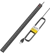 24 Outlet Long Power Strip, Heavy Duty Metal Power Strip with 10 ft Long Extension Power Cord for...
