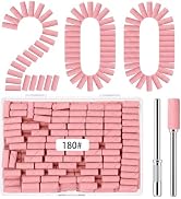 Rolybag 200 Pcs Nail Drill Bits Sanding Bands for Nail Drill, 180 Grit Small Sanding Bands with 2...