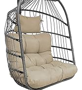 Enipate Outdoor Hanging Egg Chair Cushion, Water-Resistant Tufted Swing Basket Chairs Cushion Pad...
