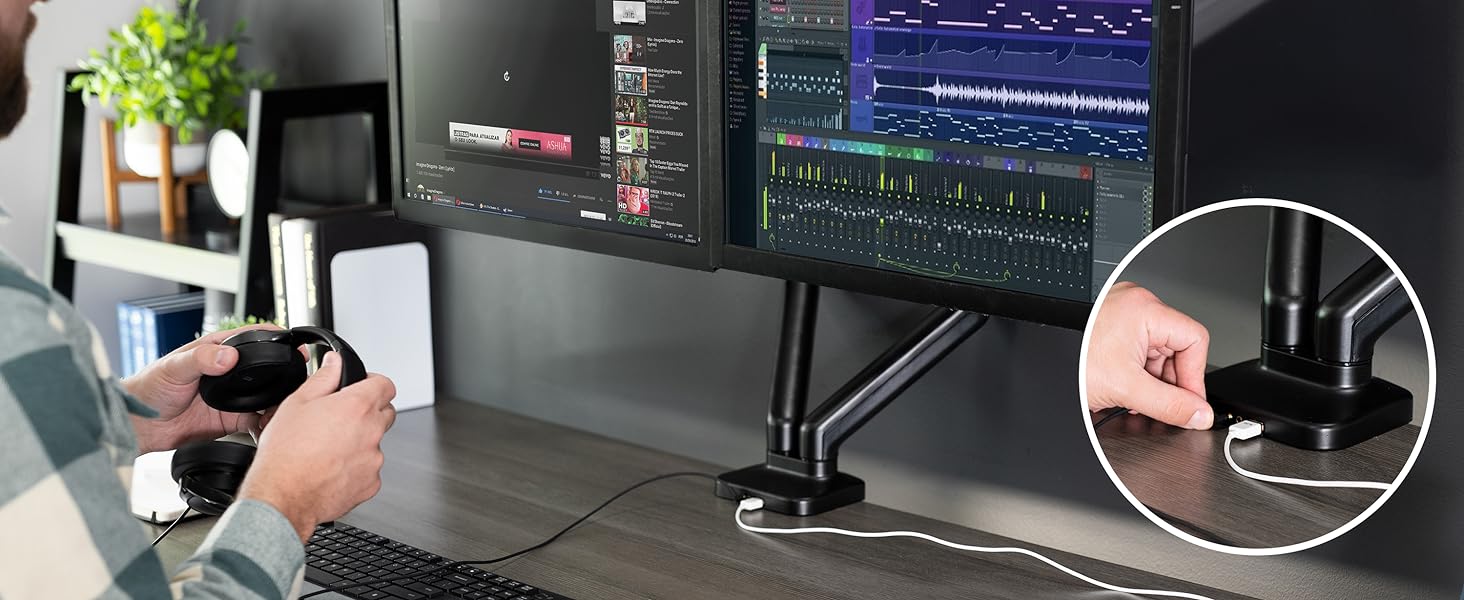 dual pneumatic arm mount