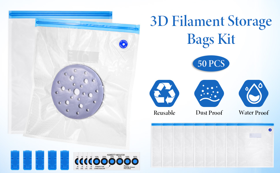 3D Filament Storage Bags Kit