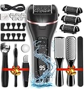 Electric Callus Remover for Feet with 3 Roller Heads 2 Speed Rechargeable Waterproof Professional...