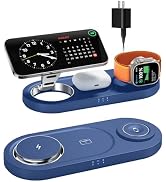 Upgraded 3 in 1 Wireless Charging Station for Apple Devices, Faster Mag-Safe Charger Stand, Magne...