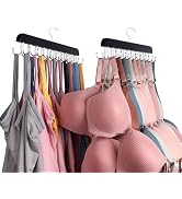 Vizirwpfot Bra Hangers for Closet Organizer,Tank Top Hanger with 40 Hooks,Space Saving Wooden Adj...