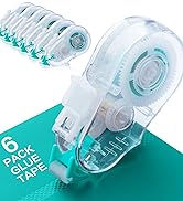 M&amp;G 6 Pack Double Sided Tape Roller Set, Glue Tape with Roller Scrapbook Tape Supplies, Double-Si...