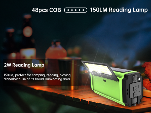 2W reading lamp radio