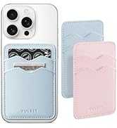 VULKIT 2 Pack Stick on Card Holder Compatible for iphone Leather Cell Phone Wallet Credit Card Ca...