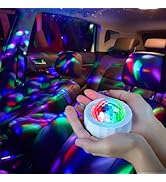 Car Disco Ball for Car Disco Light Rechargeable Battery Mini Disco Ball for Car Music Sound Activ...