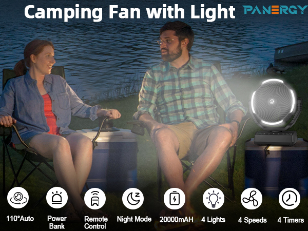 PANERGY Camping Fan with Light