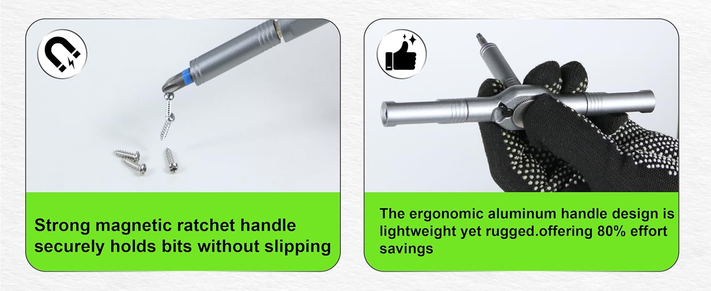magnetic ratchet screwdriver set