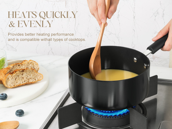 small sauce pan heats quickly heats evenly