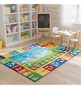 ST. BRIDGE Educational Kids Rug for Playroom 3x5 Feet, Non Slip Play Mat with ABC Alphabet, Numbe...