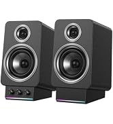 Altrastorm 60W HiFi Bluetooth Bookshelf Speakers, MDF Wooden Computer Speakers with HDMI ARC for ...