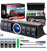 Nilight 6 Gang Rocker Switch 12V Panel Relay Box Circuit Control System with 80A Circuit Breaker ...